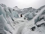 54 Climbing Sherpa Lal Singh Tamang Leads The Way Through The Broken Up East Rongbuk Glacier On Our Day Trip From Mount Everest North Face ABC To Raphu La 